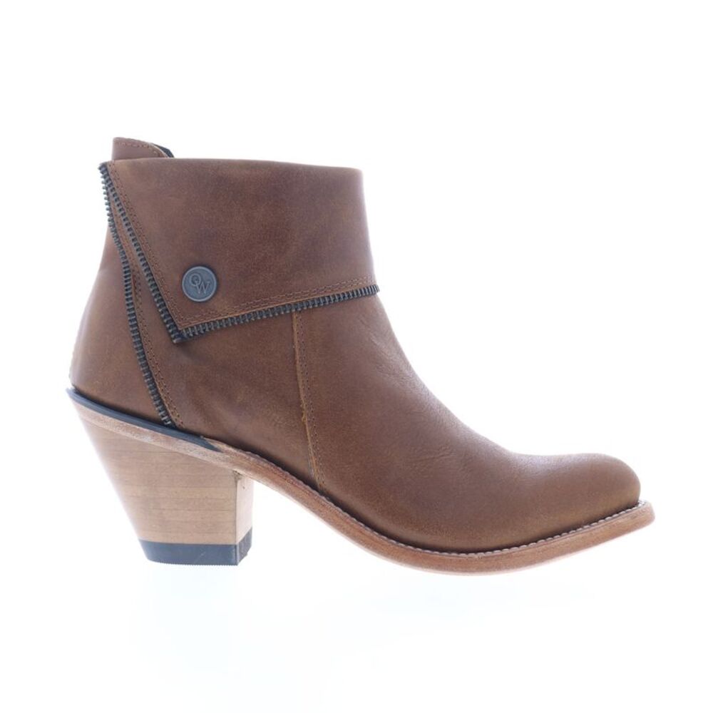 Jama Old West Womens Leather Upper Brown Boots (NWT)